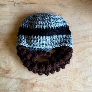 Baby boy beard beanie knit crochet hat